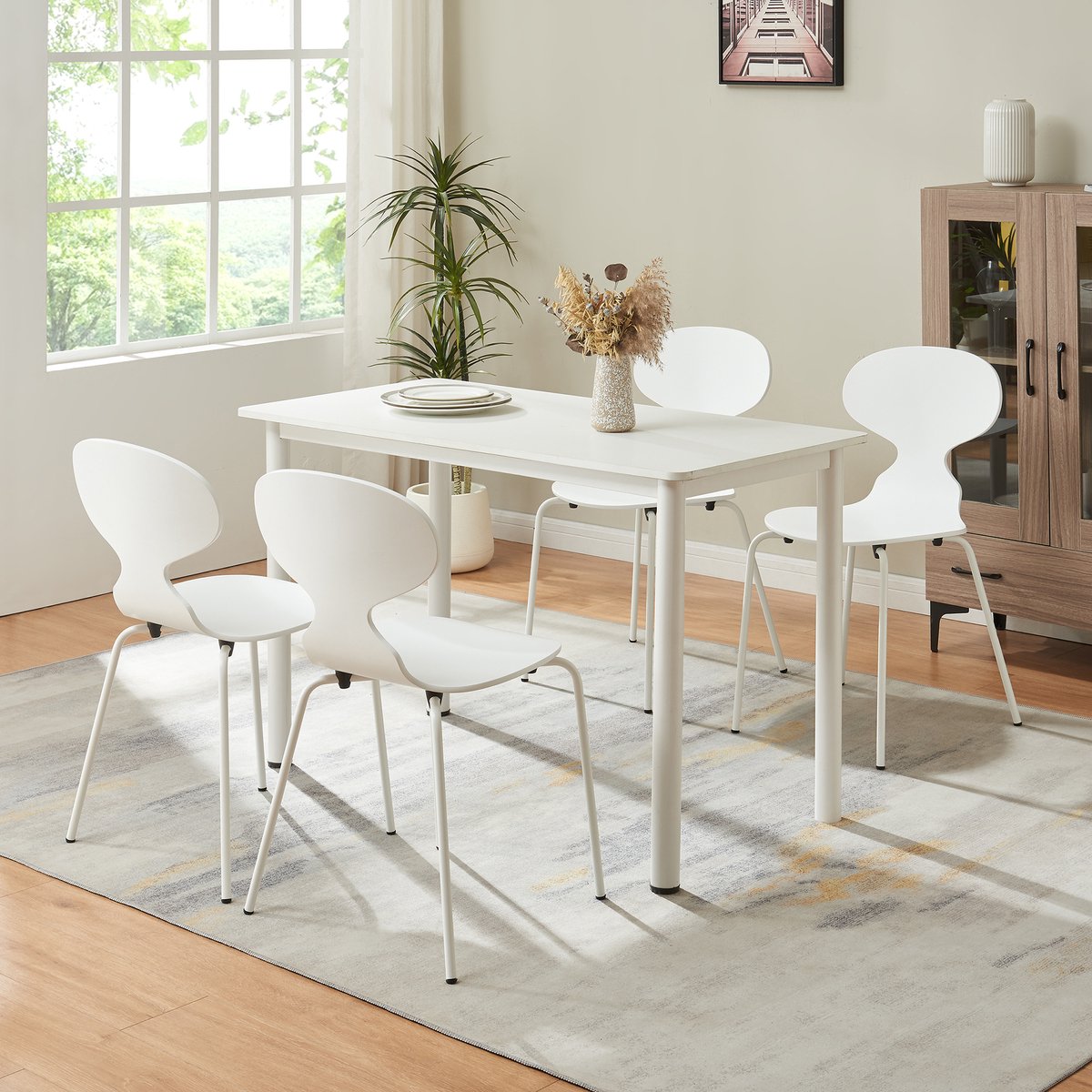 en.casa Eetkamerstoelen Kil set van 4 wit [en.casa]