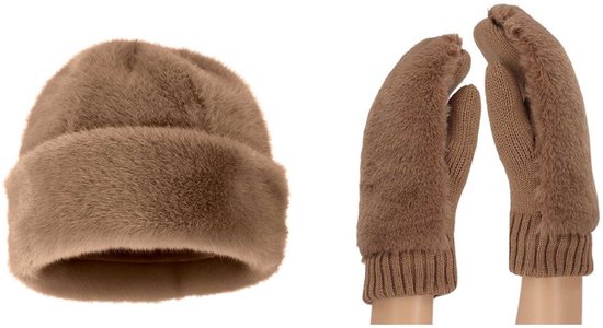 Morethansocks - Moufles et bonnet en duvet pour femme - Taille unique - Bonnet pour femme - Mitaines femme adulte