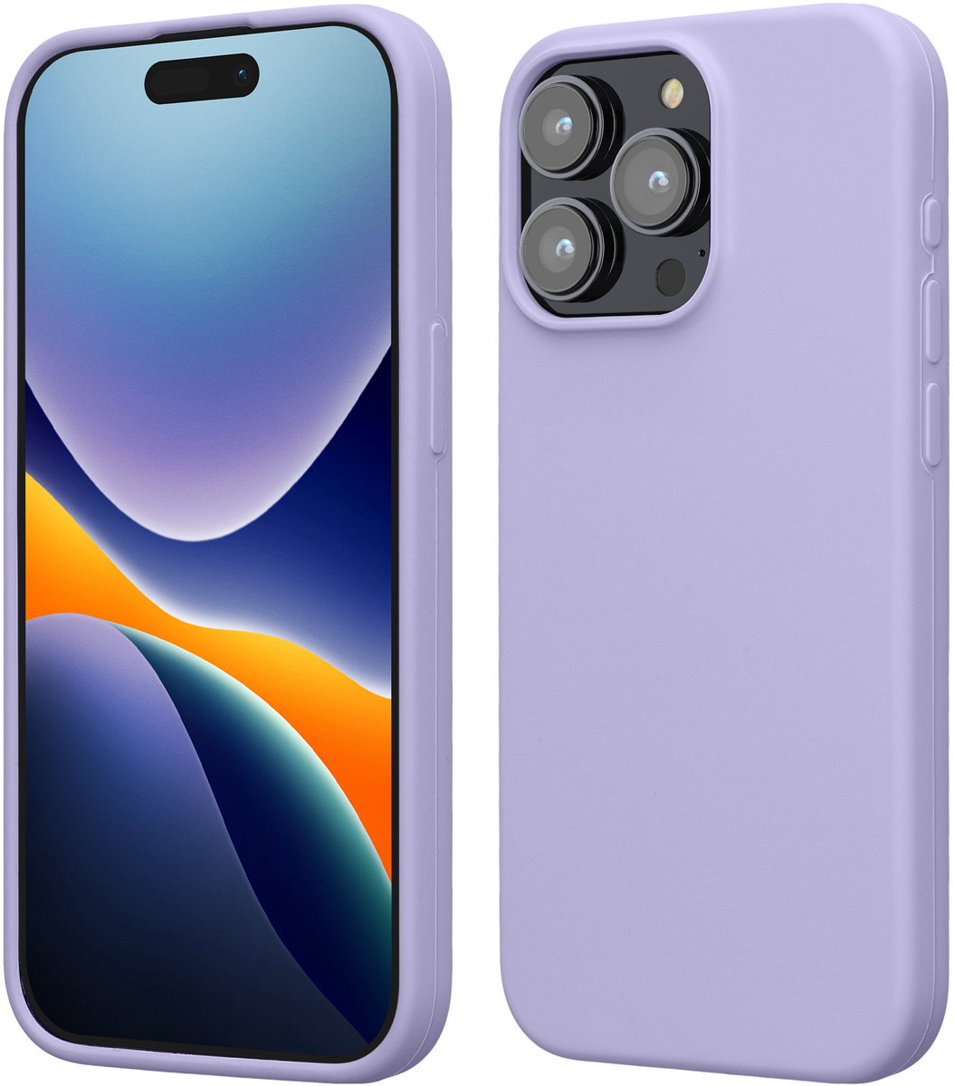 kwmobile Case voor iPhone 15 Pro Max - Slank TPU-Hoesje met Zachte Afwerking - In lavendel