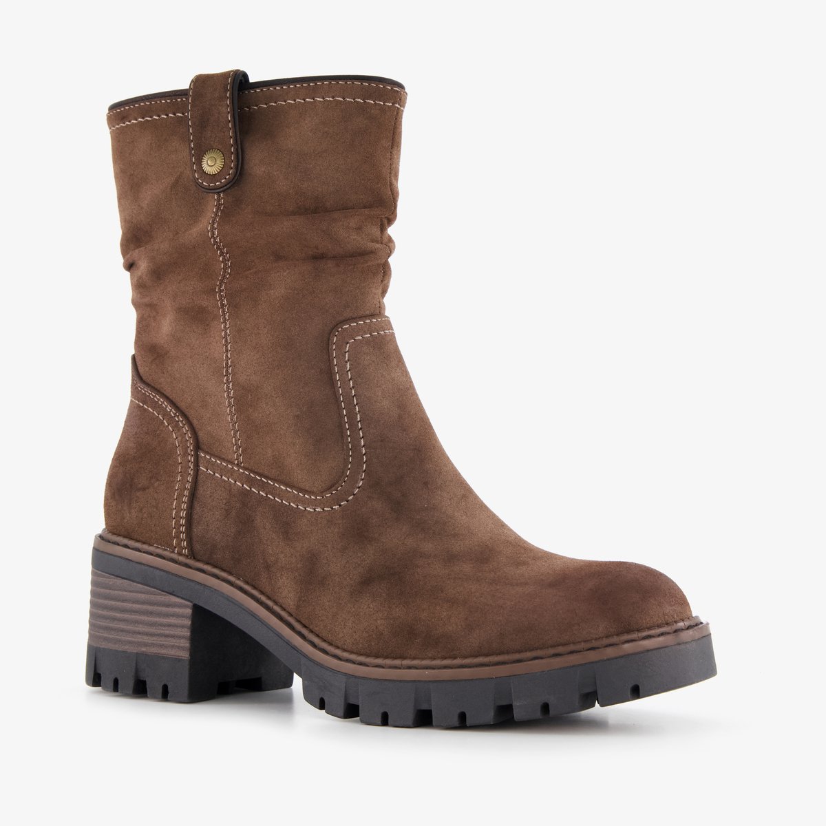 Blue Box dames boots met hak bruin - Maat 41