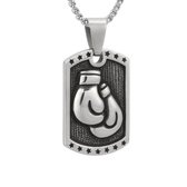 UNICRAFTALE 3 unidades 3 colores 60 cm guantes de boxeo collares hombres colgantes collares atleta fitness collares de acero titanio encanto fresco punk collares para hombres cumpleaños regalo de San