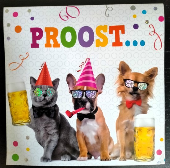 Wenskaart - muziekkaart - pop-out wenskaart - kaart met licht - kaart met muziek - biertje - verjaardag - van harte gefeliciteerd - jarig - proost