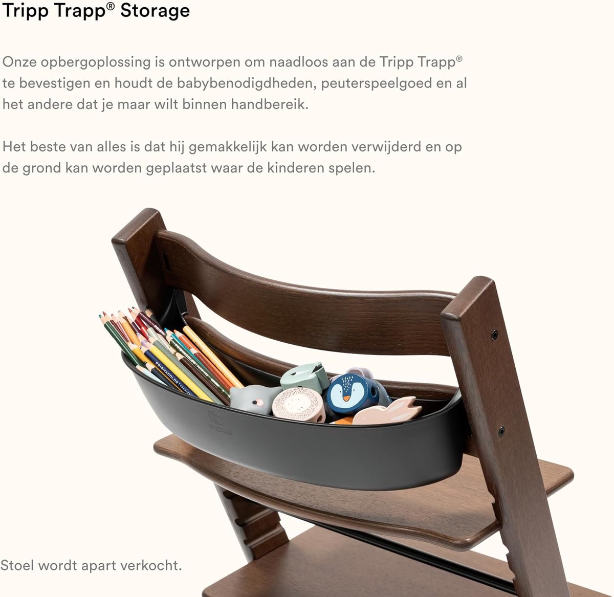 Stokke® Tripp Trapp® Stoel - Storage Opbergbakje | Zwart thumbnail 4