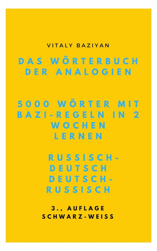 Das Wörterbuch der Analogien Russisch–Deutsch/Deutsch–R ... - cover