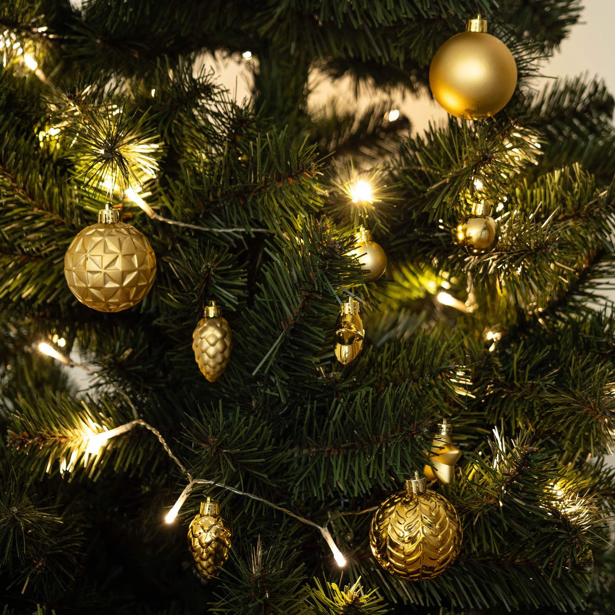 KADAX Kerstballen, van kunststof, set van 60 ballen, kerstballen, kerstboomversiering, kerstdecoratie (goud) – foto 6