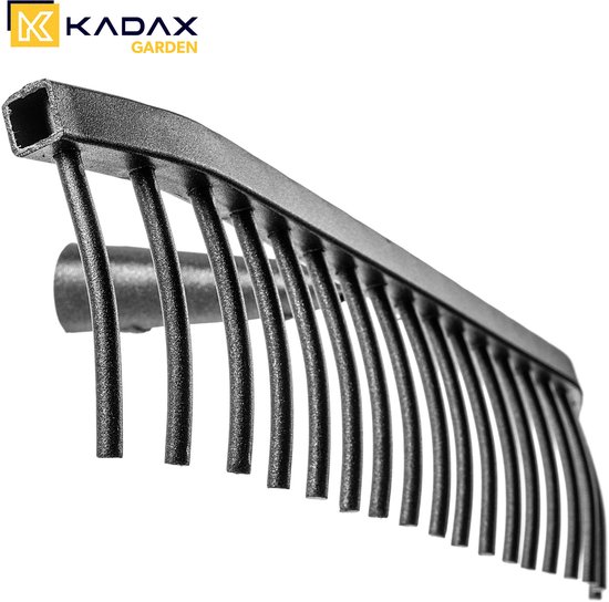 KADAX Tuinhark van staal, steenhark, hark zonder steel, robuuste rekenkop, hark, tuingereedschap (rechthoekig, 18 tanden) van Merkloos	 — afbeelding 2
