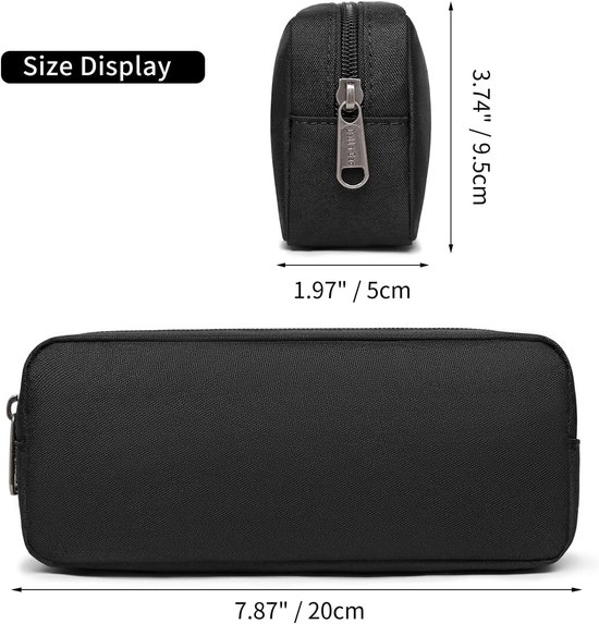Trousse à Crayons Femme Avec Nœud Décoratif - 19.5cm, Polyester, Grande Capacité, école & Voyage