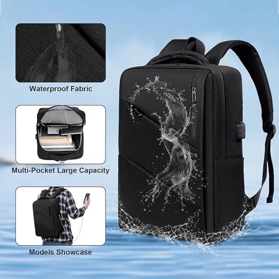Sac Cabine Flintronic 40x20x25 Cm - Ryanair Approuvé - Imperméable - Oxford Léger - Pour Weekend