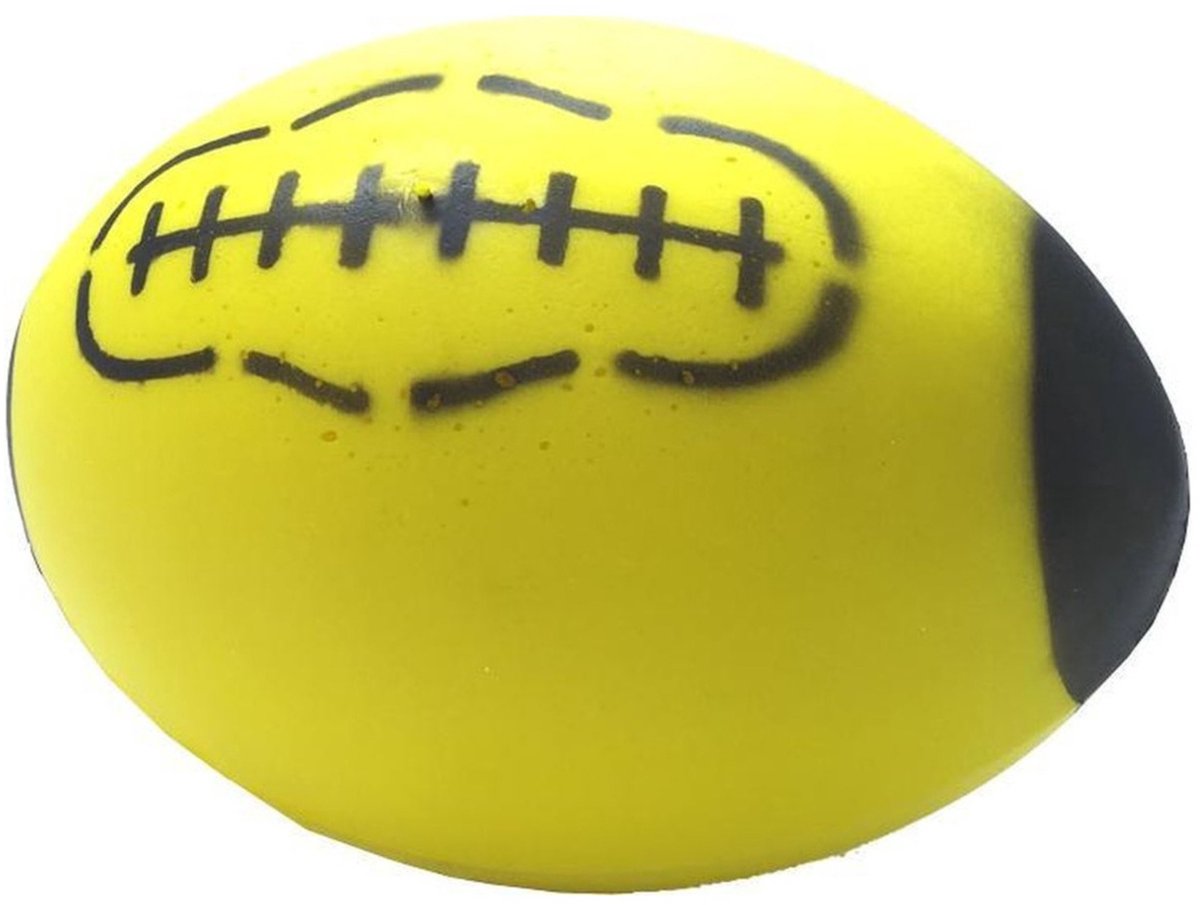T&F Creations rugby bal - geel - foam - 24 cm - sport ballen - American football - schuimrubber