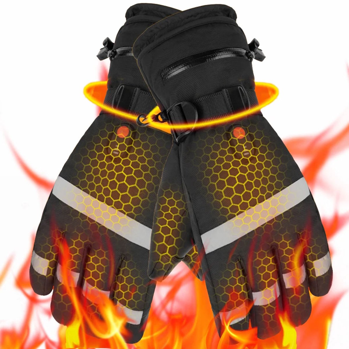 Verwarmde Handschoenen Winter – Elektrische Handschoenen voor Motorfietsen Skiën en Snowboarden – Thermohandschoenen Heren Dames Outdoor tegen Koude Handen Zwart