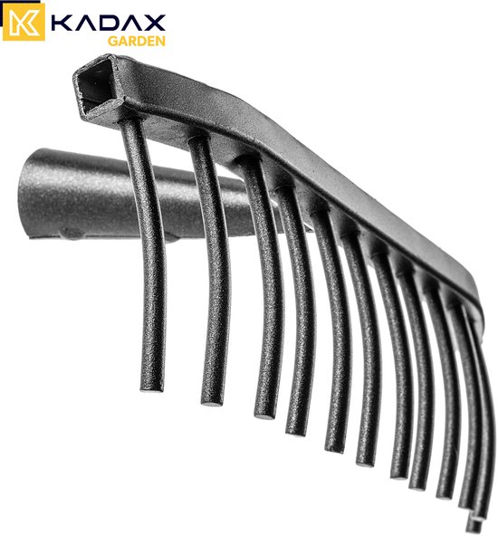 KADAX Tuinhark van staal, steenhark, hark zonder steel, robuuste rekenkop, hark, tuingereedschap (rechthoekig, 12 tanden) van Merkloos	 — afbeelding 2