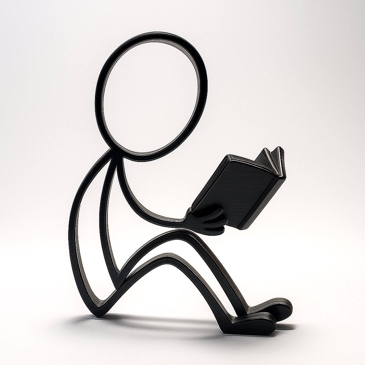 Stickyman Lezer - decoratiebeeldje - zwart - 20 cm hoog