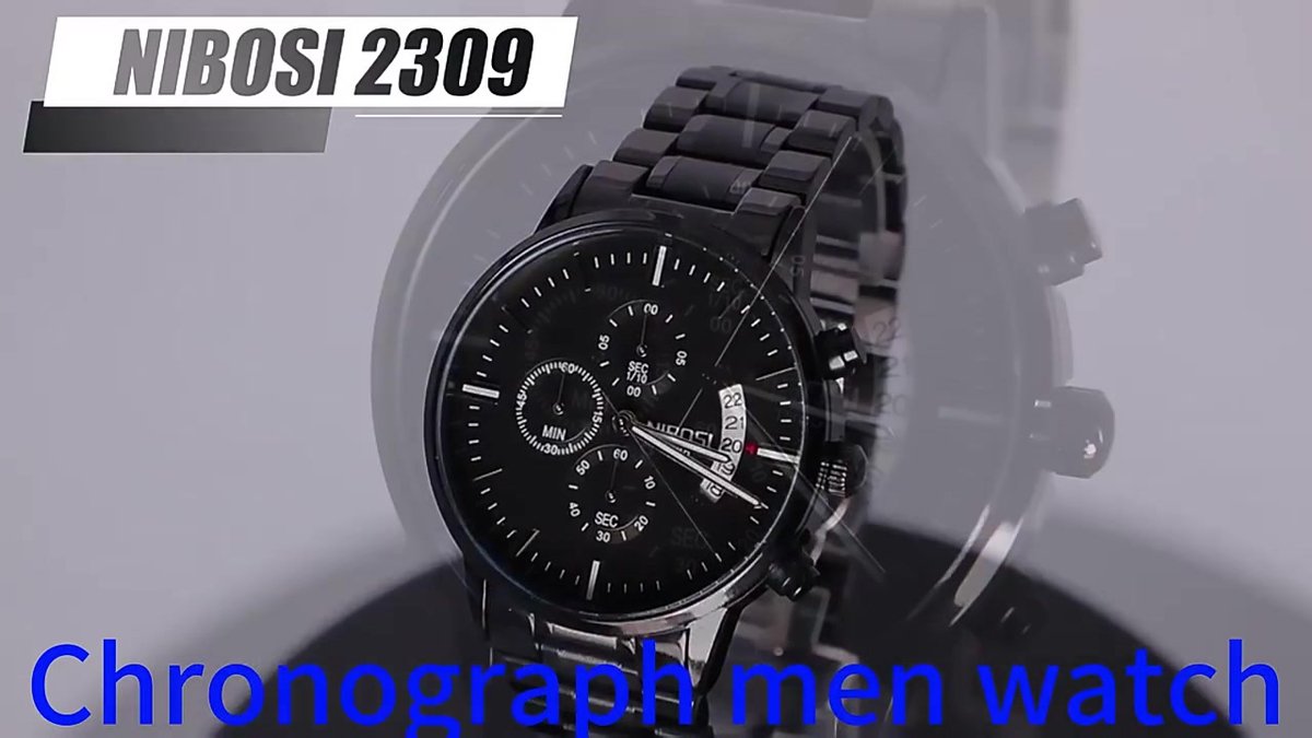 NIBOSI Herenhorloge 42 mm - Zwart | bol
