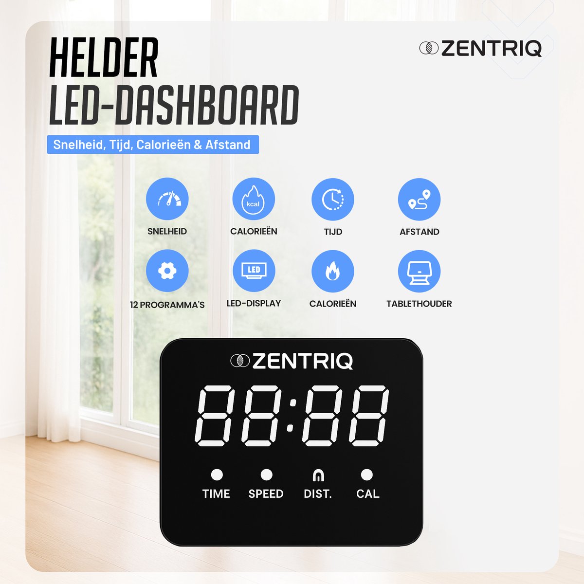Afbeelding 3 van Zentriq Go Loopband – Tot en Met 6 km/u – Lichtgewicht – Geschikt voor Onder Een Bureau – Loopband Inklapbaar – Met Afstandsbediening – Compact & Stil voor Thuisgebruik
