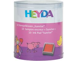 Heyda stempelkussens set 'Zonsopgang', transparante ronde doos.