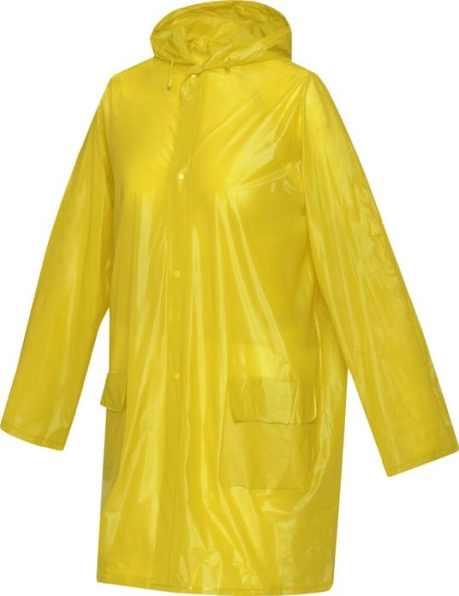 EIZOOK Herbruikbare PVC Regenjas – Stijlvol, Praktisch en Waterdicht - GEEL- Unisex