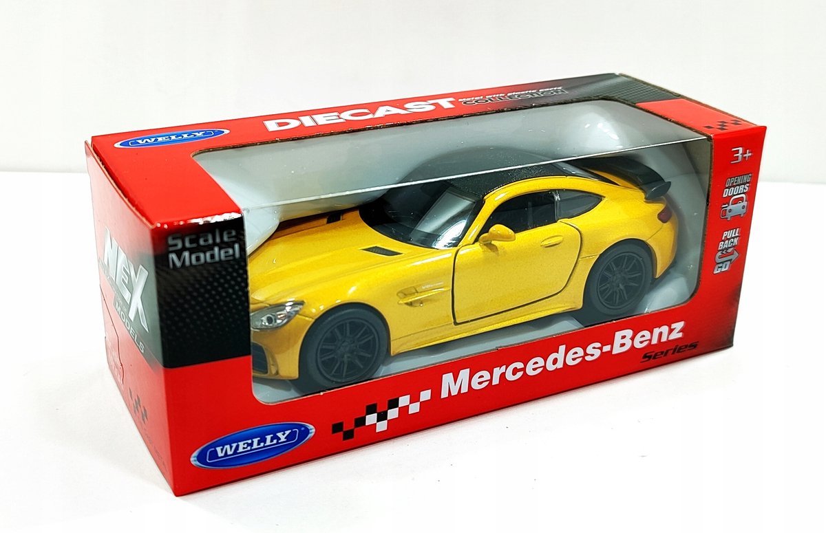 Welly Mercedes-AMG GT R Geel modelauto 10cm
