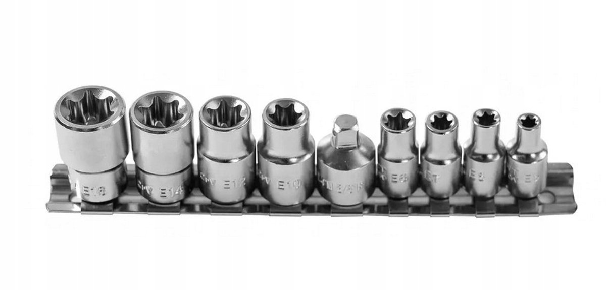 HOGERT Torx Dopset 9 Delen 1/4" & 3/8" CrV - HT1A884