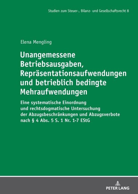 Studien zum Steuer-, Bilanz- und Gesellschaftsrecht 8 - Unan ... - cover