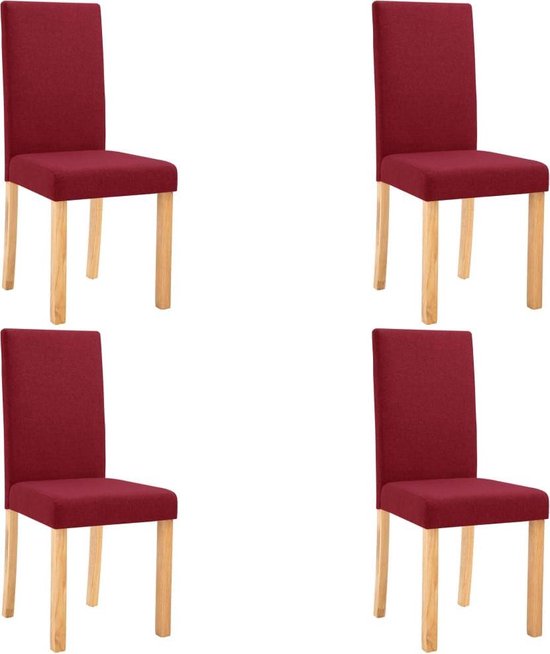 Eetkamerstoelen Stof Rood 4 STUKS / Eetkamer stoelen / Extra stoelen voor  huiskamer /... | bol.com