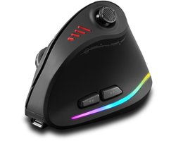Verticale ergonomische muis – Rechtshandig Ergonomische draadloze muis met joystick, Bluetooth-muis voor gamers, verticaal, 12 programmeerbare toetsen, 24000 dpi, verstelbaar, gaming-muis voor pc, MacBook en laptops