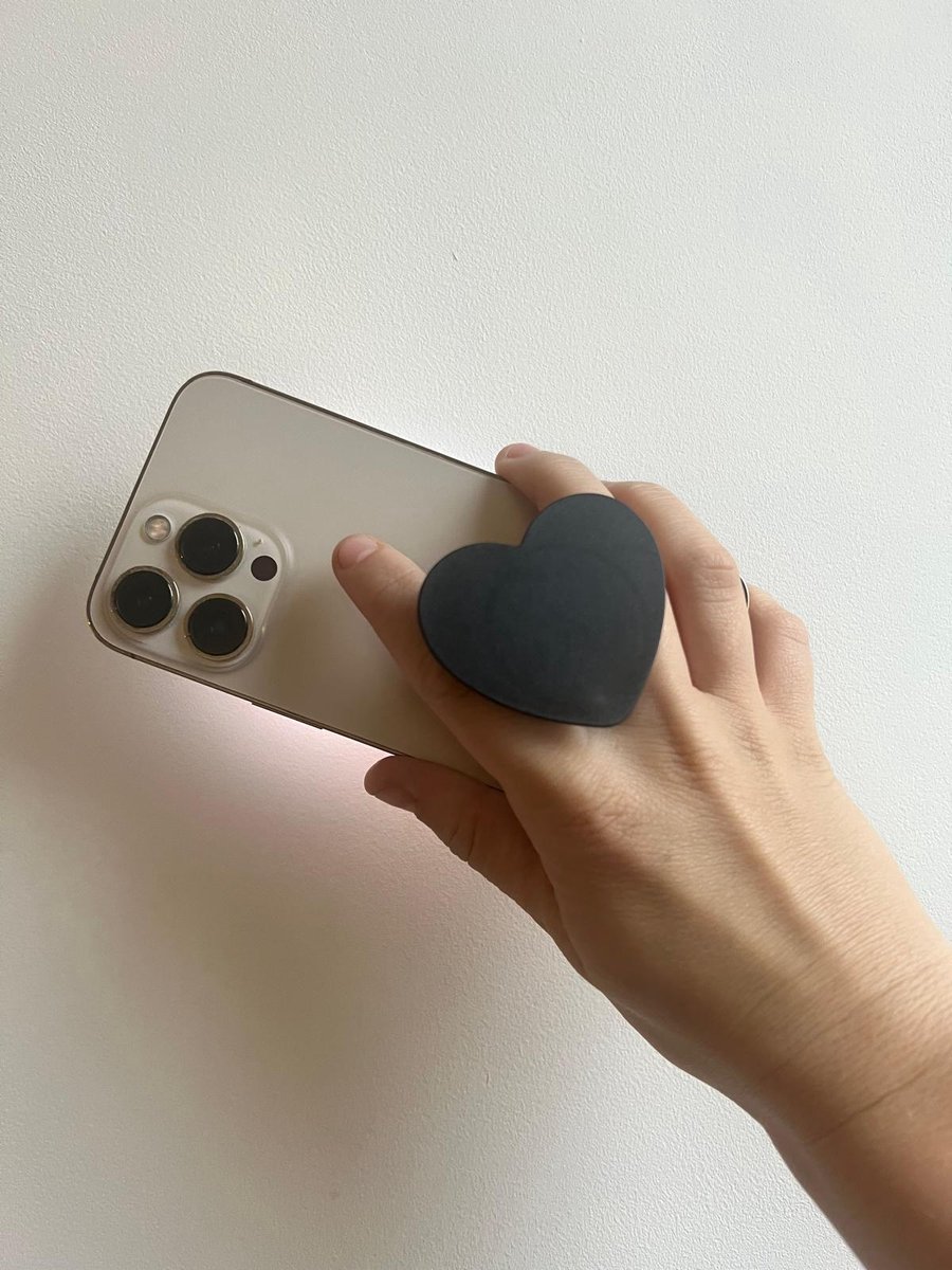 Plopsocket - Telefoonbutton - Hart - Zwart