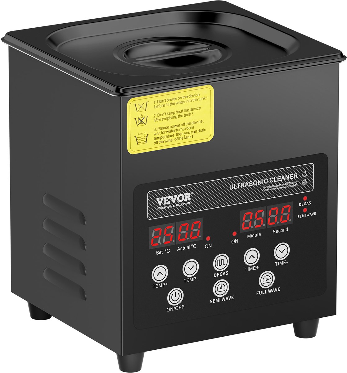 VEVOR 2L Ultrasoon Reinigingsapparaat met Mandverwarmer en Timer 60W
