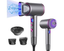 Professionele Haardroger 2400W - 3 Temperatuur & 3 Snelheden - Ionische Technologie - Inclusief 3 Accessoires