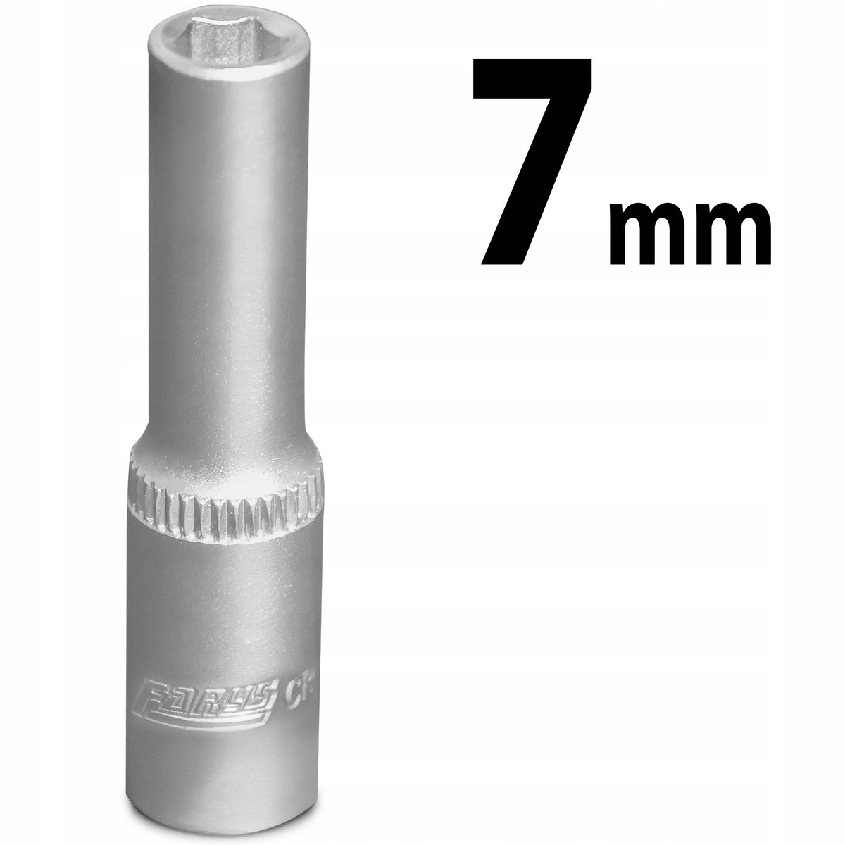 Farys 7 mm 1/4" lange zeskantdop - CrV-staal