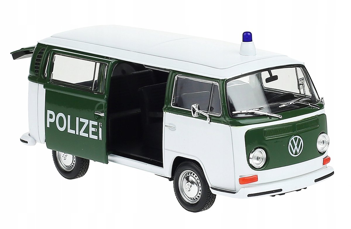 Volkswagen T2 Bus 1972 Politie Model 1:24 Welly Metaal