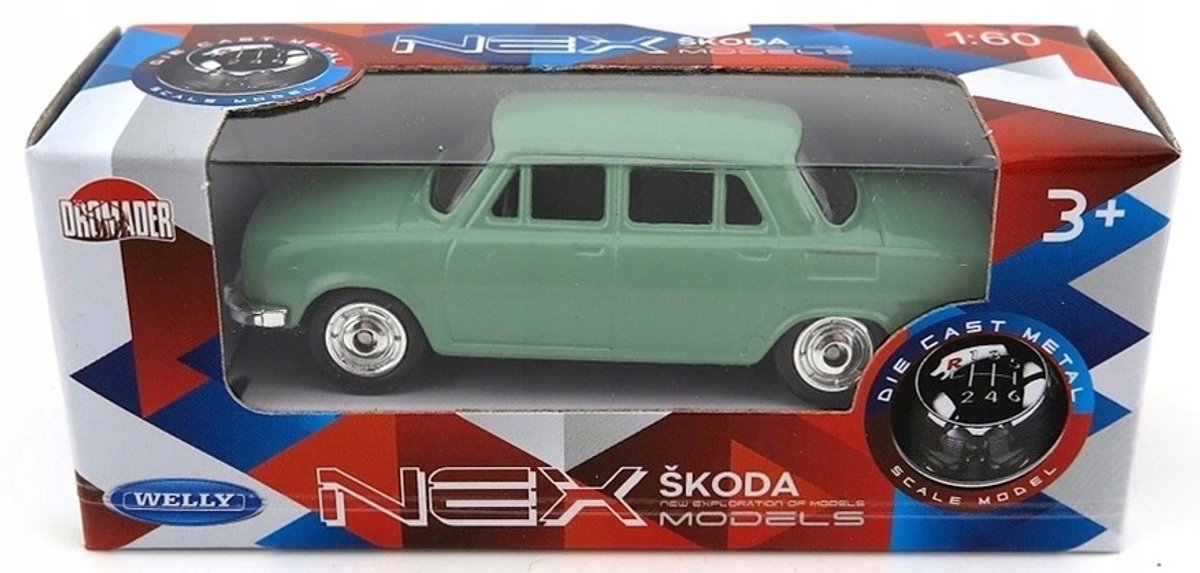 Welly Skoda 100 Modelauto Schaal 1:60 - Groen