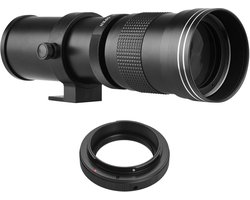 Fubzz Telelens - 420-800mm Super Zoom Lens - Handmatige Focus - Voor Canon EF-Mount DSLR Camera - T-Mount Adapter - 24-35 Cm Metalen Constructie