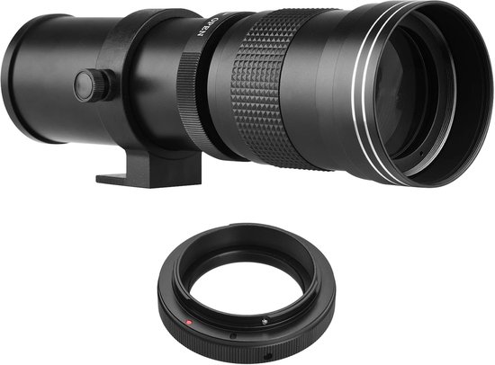 Téléobjectif Fubzz - Objectif Super Zoom 420-800 mm - Focus manuelle - Pour appareil photo reflex numérique Canon EF - Adaptateur monture T - Construction métallique Cm