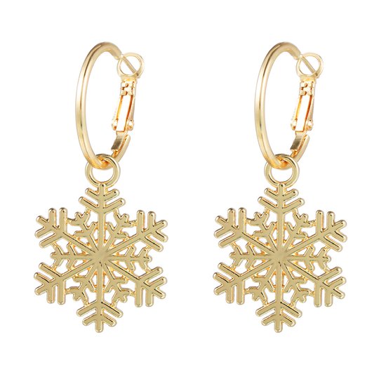 Marama - Boucles d'oreilles' oreilles flocons de neige Goud - Noël - Fêtes