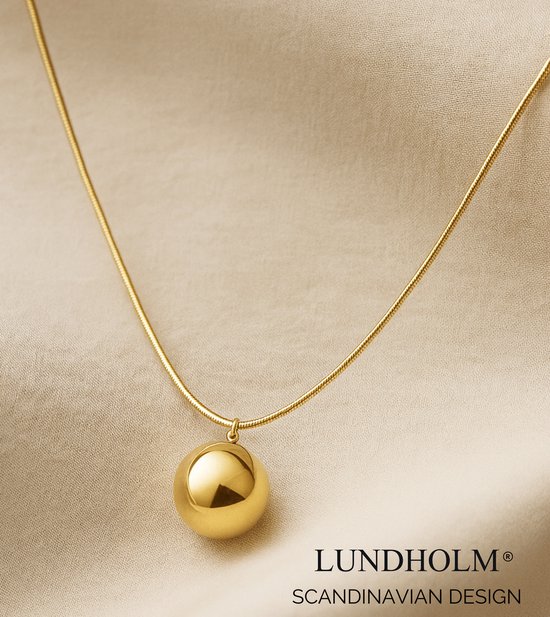 Lundholm Luxe Zwangerschapsketting – Premium Stainless Steel Gold Plated – Bola Ketting met Rustgevend Geluid – Bora Serie - 80 cm + 7 cm Verstelbaar – Waterproof & Hypoallergeen – Inclusief Luxe Geschenkverpakking - Babyshower Cadeau Tip