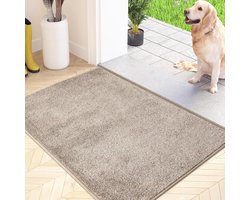 Vloermat - Vuilstapper - Binnen - Antislip & Wasbaar - Water Absorberend - Voor Ingang, Hal & Huisdieren - Grijs - 60 x 90 cm - 1 Stuk