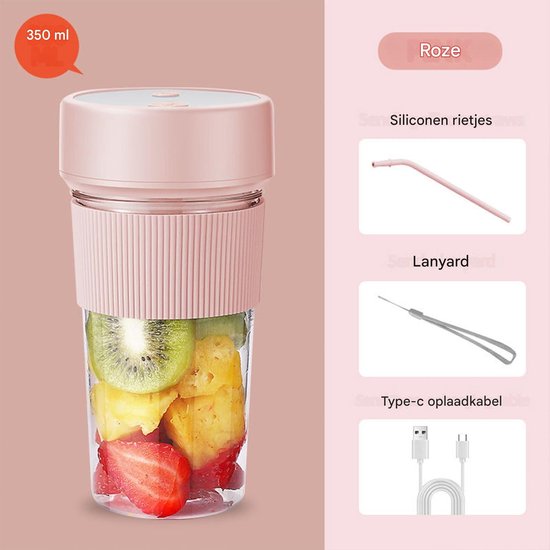 Ynkkvre -USB Blender 350 ml - Compact en Handzaam, Perfect voor Reizen, Sport en Thuisgebruik van Ynkkvre — afbeelding 4