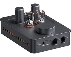Fosi Audio GR70 – Buizen Hoofdtelefoonversterker & Voorversterker – HiFi Buizenversterker – 16–300Ω – Instelbare Bas & Treble – Compact Aluminium Ontwerp