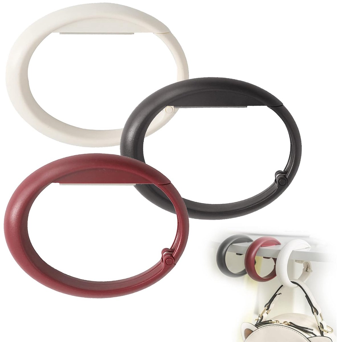 Handtashaak - Hoog draagvermogen - Opvouwbaar - Bordeauxrood/zwart/wit - ABS-materiaal