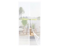 ForDig Vliegengordijn 213x100cm - Glasvezel A-kwaliteit - Luxe Deurhor Magnetisch - Horgordijn – Vliegengordijn – Hordeur - Wit