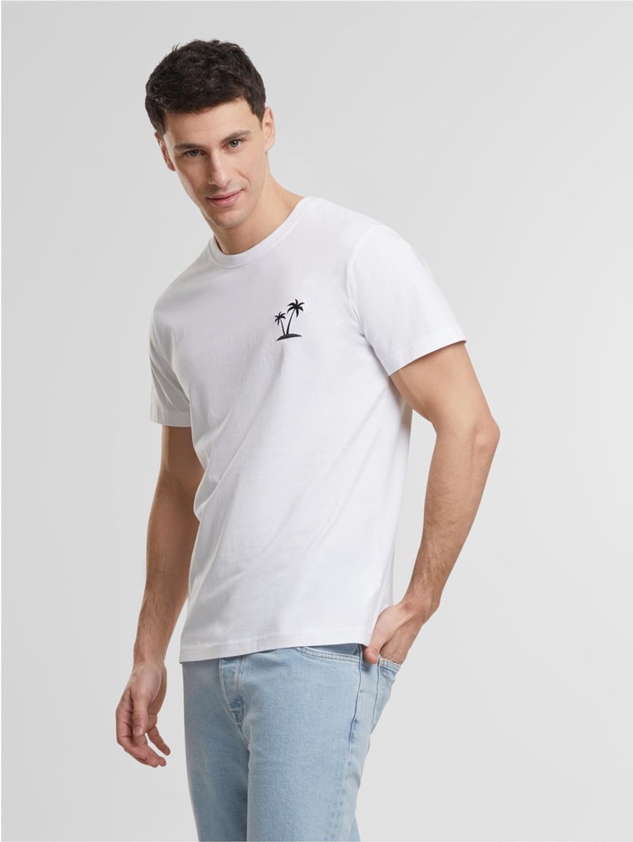 Mister Tee T-Shirt Palm Tree Emb -M Wit