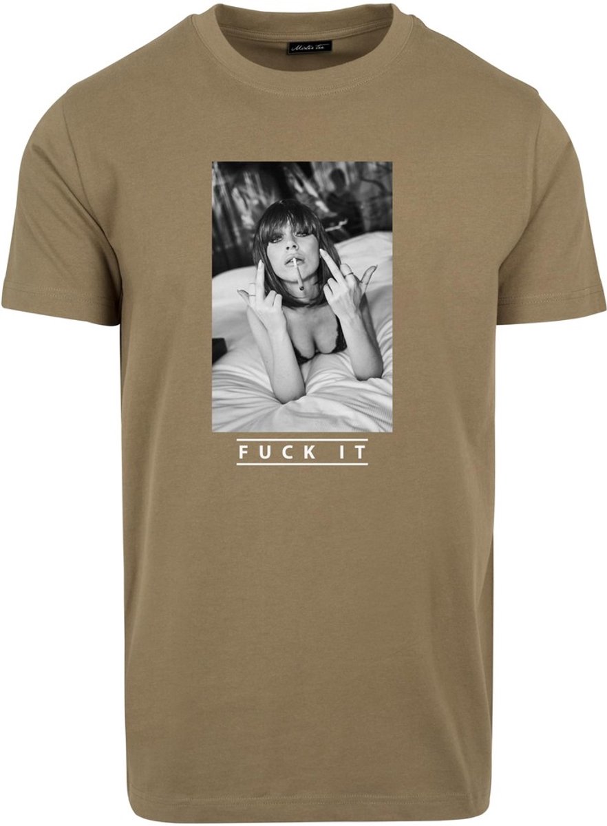 Mister Tee Fuck It 2.0 Heren Tshirt XS Olijfgroen