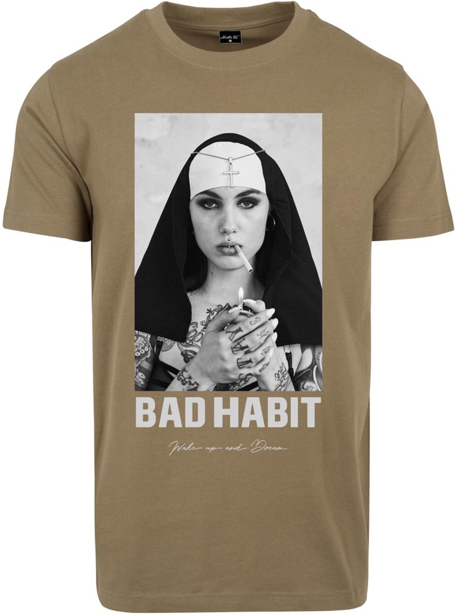 Mister Tee Bad Habit Heren T-shirt XS Olijfgroen
