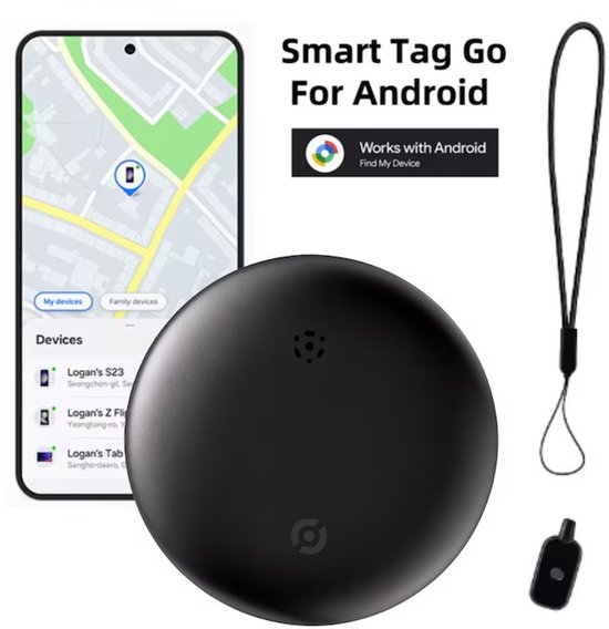 Android GPS Tracker – Real-time Locatie Volgsysteem – Werkt met Google Find My app- Alleen geschikt voor Android telefoons- Gecertificeerd - Batterij Vervangbaar - 24/7 live locatie meekijken - Zwart
