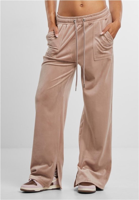 Urban Classics Damesbroek Ladies Pin Tuck Track Pants Black XXL, zwart, XXL