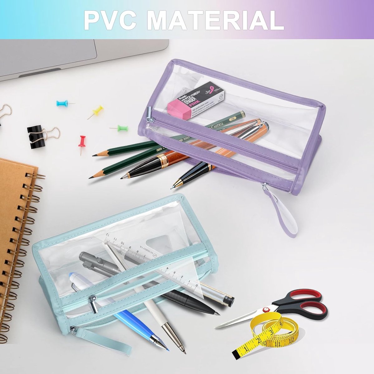 2 Stuks Esthetische Etuis - Trendy Pennenzakken voor School & Kantoor
