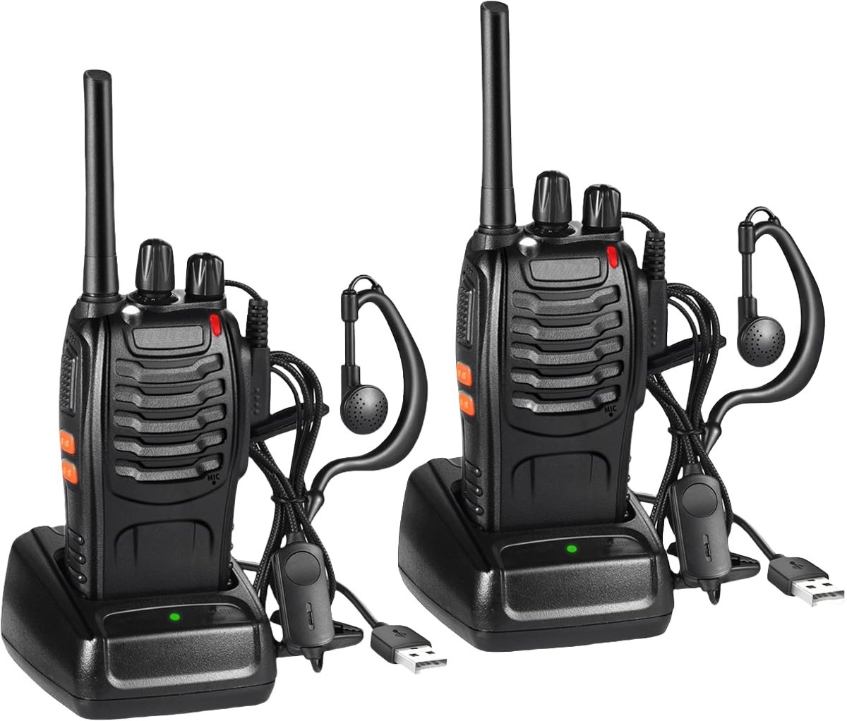 Unyqoos® Draagbare oplaadbare walkietalkieset met 16 kanalen en USB-laadstation