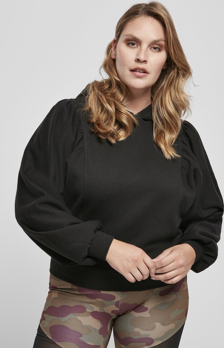 Urban Classics Organic Gathering Batwing Hoodie/trui L Zwart