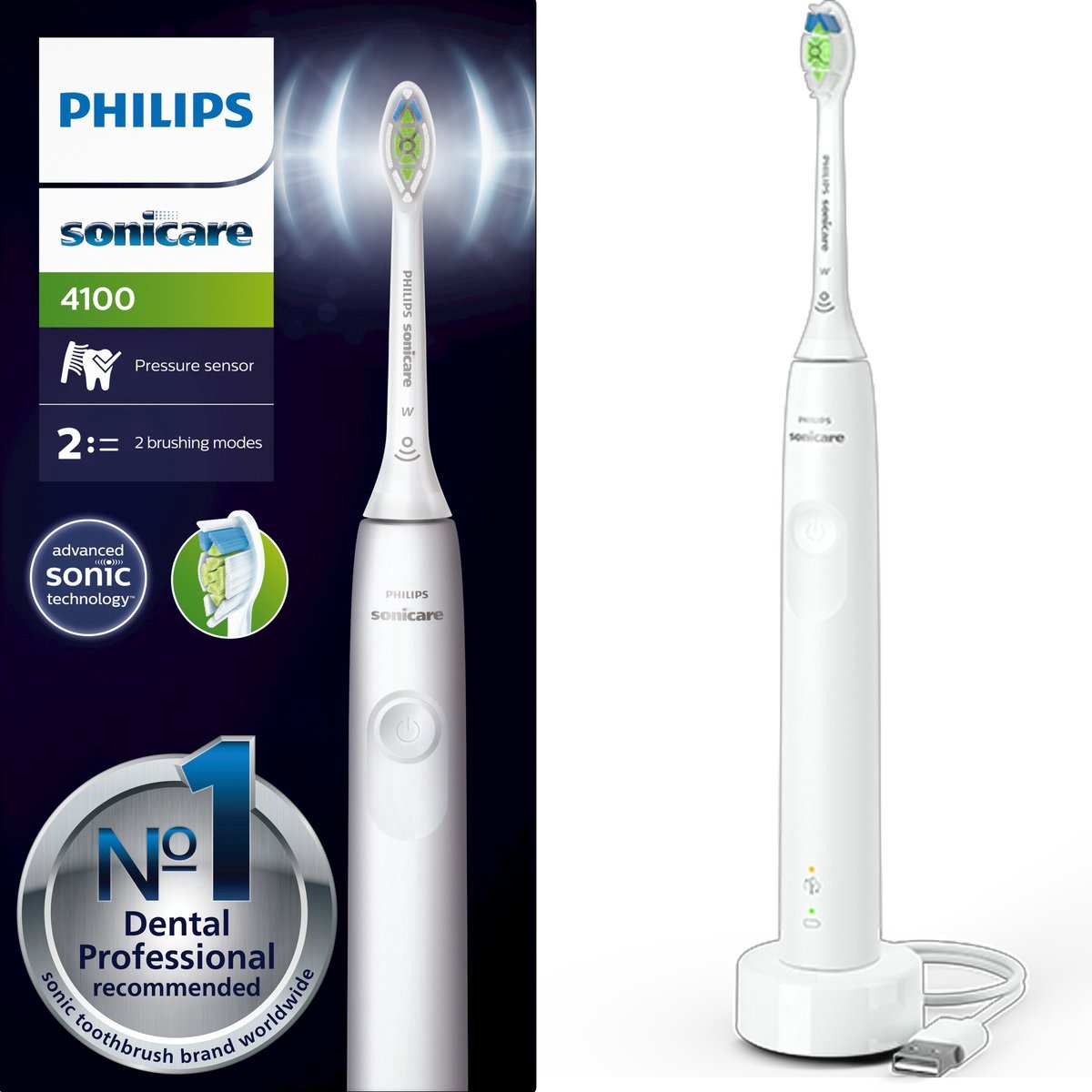 Afbeelding 2 van Philips Sonicare ProtectiveClean 4300 HX6807/63 - Elektrische tandenborstel - Wit