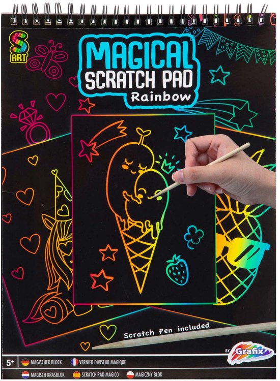 Magical Scratch Pad A4 - Rainbow | bol